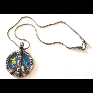 Silver Make Art Not War 16" necklace by Sweet Bird Studio.